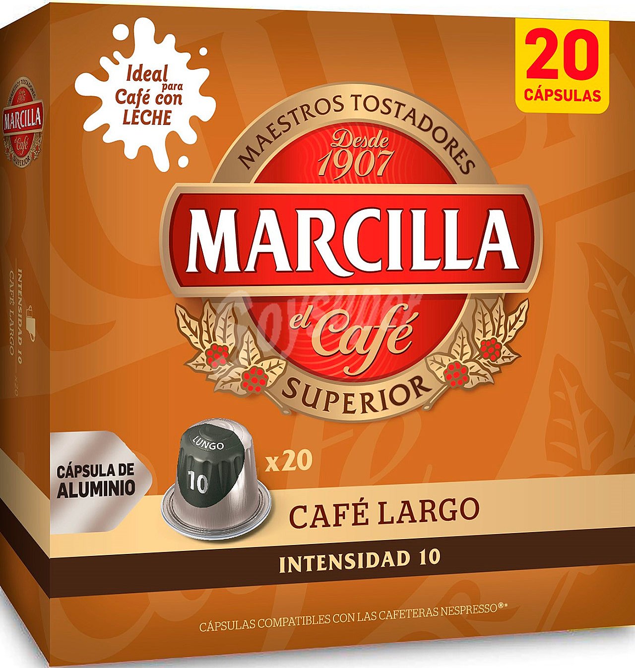 Café largo I10 en cápsulas compatibles con Nespresso