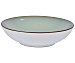 Plato hondo de gres bicolor, verde y blanco, 22cm., stoneware