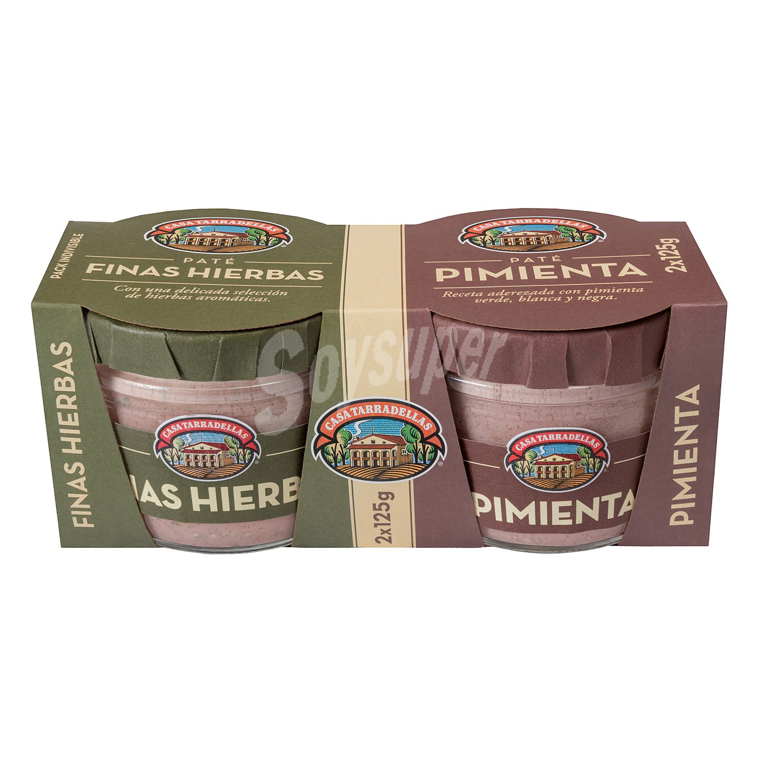 Paté de finas hierbas y pimienta tarro 2 x 125 gr