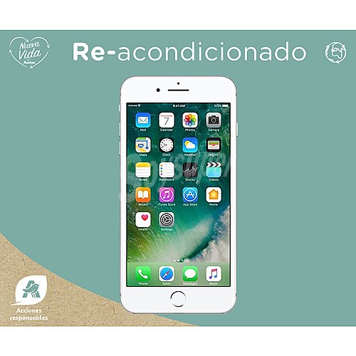 Smartphone 13.97cm (5,5) iphone 7 Plus Plata (reacondicionado), A10, 32GB, 1920 x 1080px, 12Mpx, iOS 10