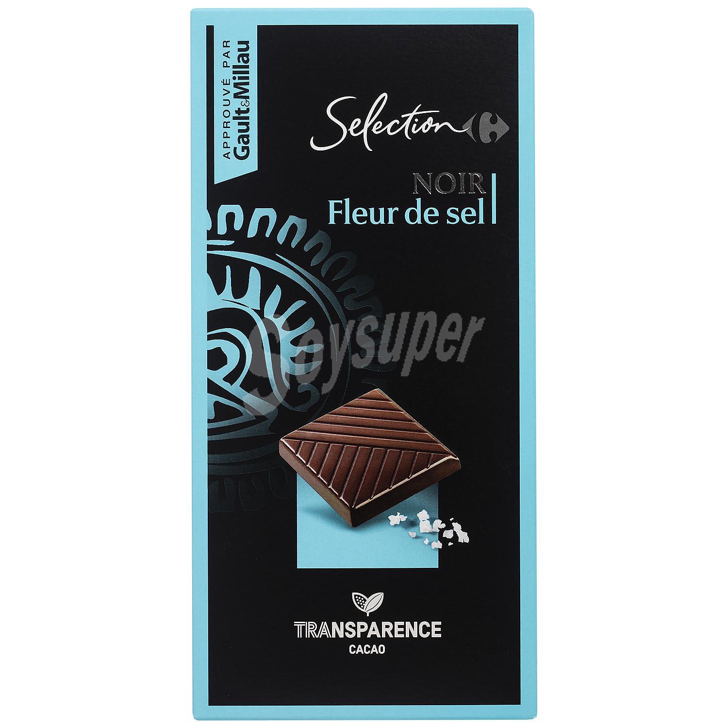 Chocolate negro con flor de sal Carrefour Selección