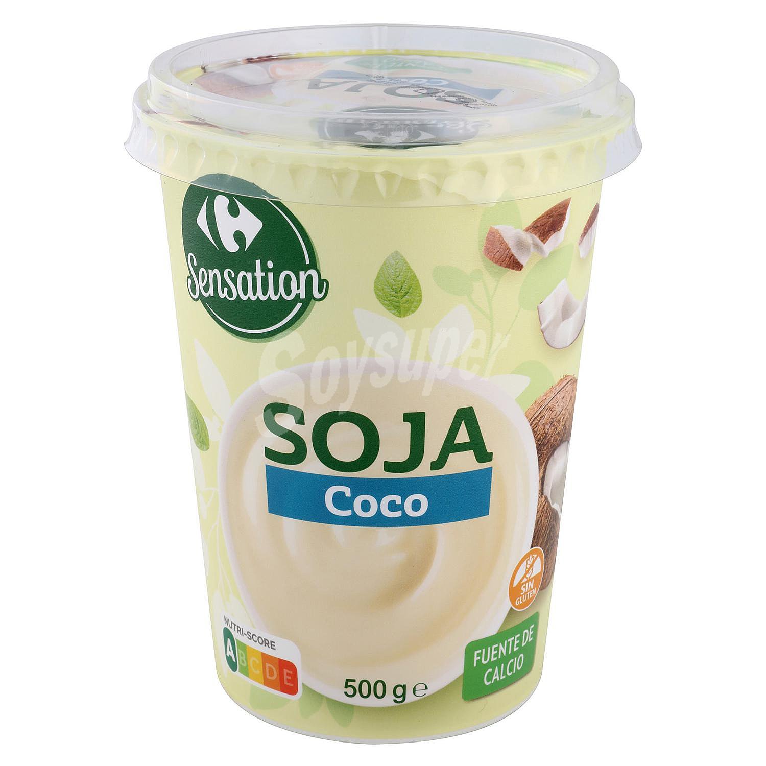 Preparado de soja sabor coco Carrefour Sensation sin gluten