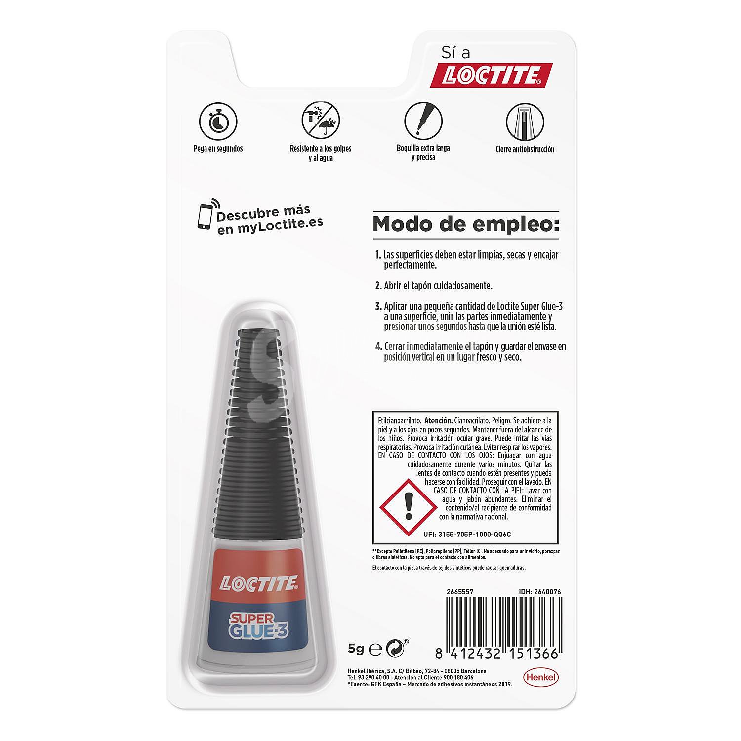 Pegamento loctite Super Glue-3 Precisión