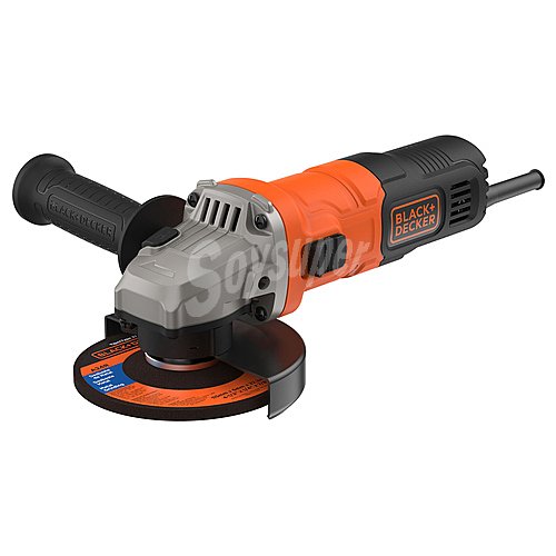 Mini-Amoladora 710W, 115mm, protección contra re-arranque, empuñadura lateral 2 posiciones, black + decker BEG010-QS