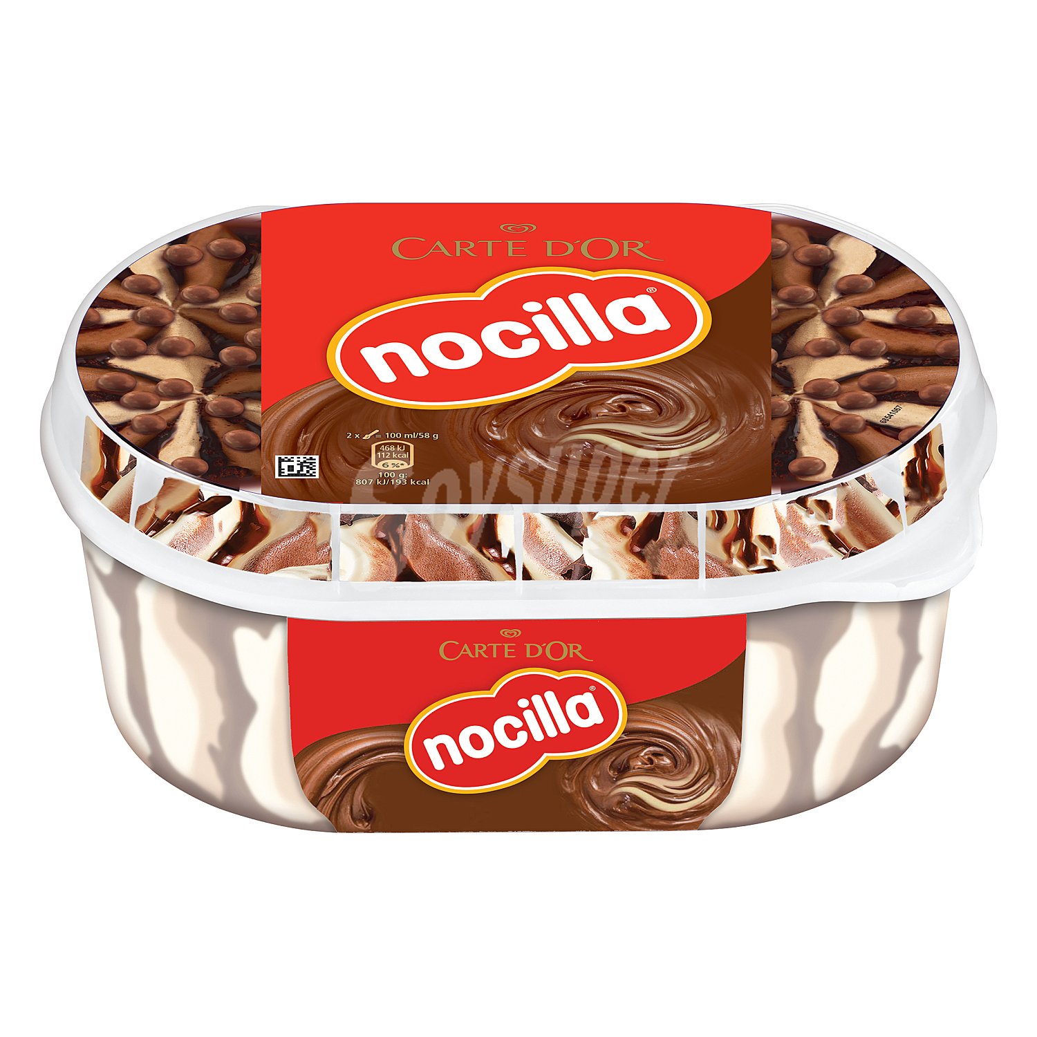 Helado de nocilla barqueta 523 gr