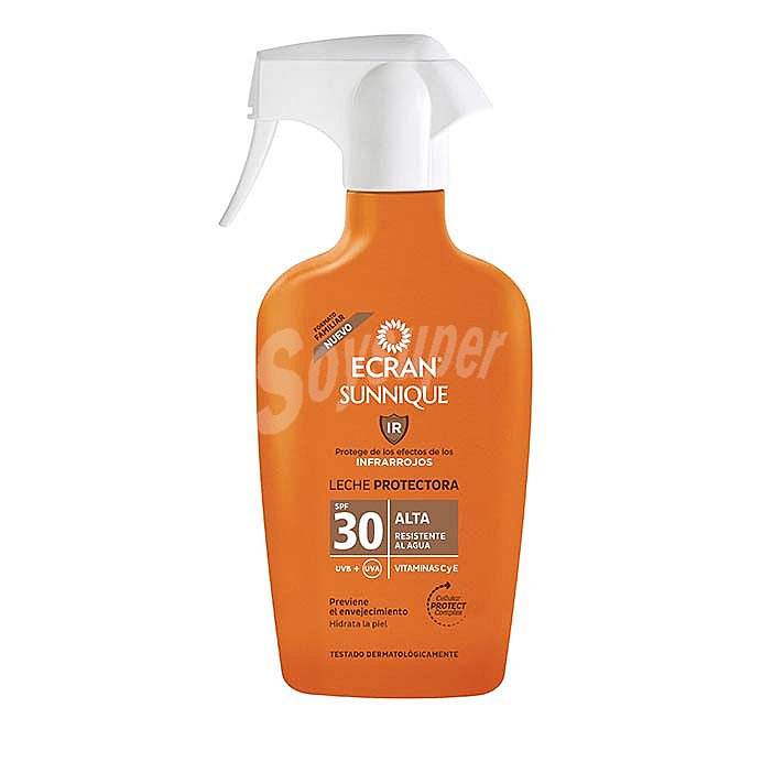 Ecran Leche solar en spray con acción protectora y FPS 30 (alta) ecran Sunnique