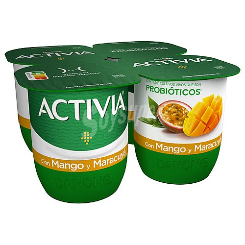 Activia Bífidus con trocitos de mango y maracuya activia de Danone