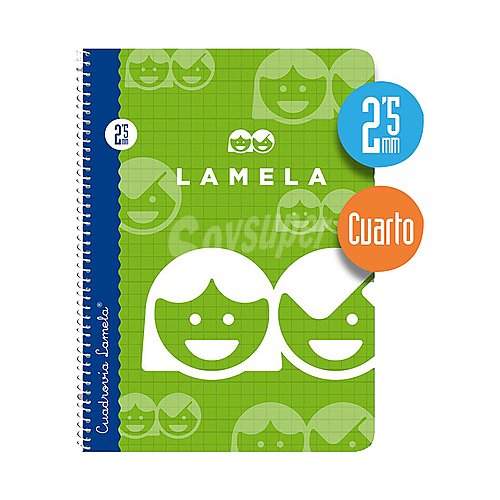 Cuaderno A5 con cuadrícula de 2,5mm y 40 hojas. editorial lamela