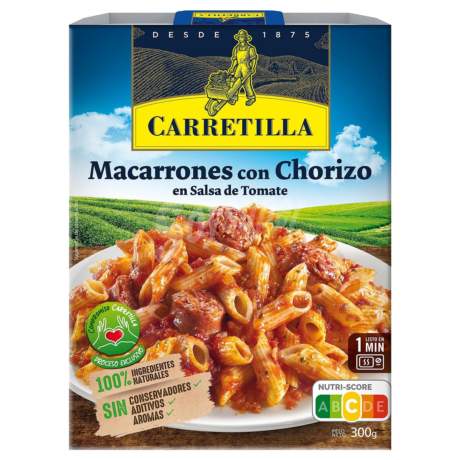 Macarrones con chorizo en salsa de tomate Carretilla