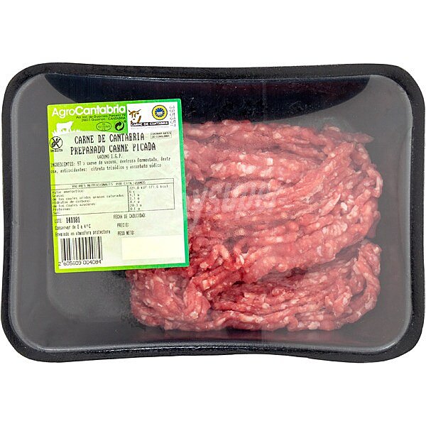 Ternera preparado de carne picada IGP Carne de peso aproximado