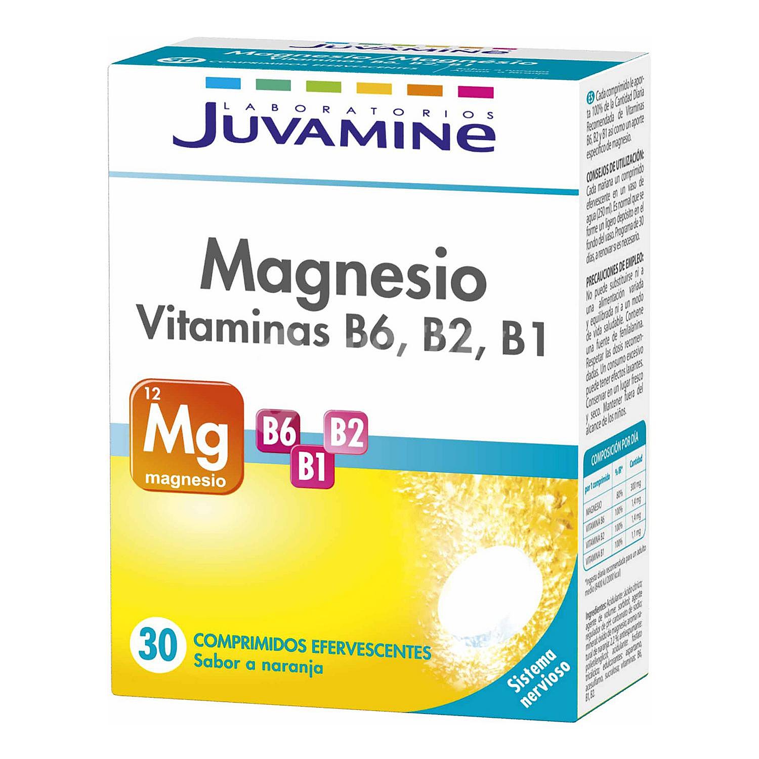 Complemento alimenticio magnesio + Vitaminas B6, BE y B1 en