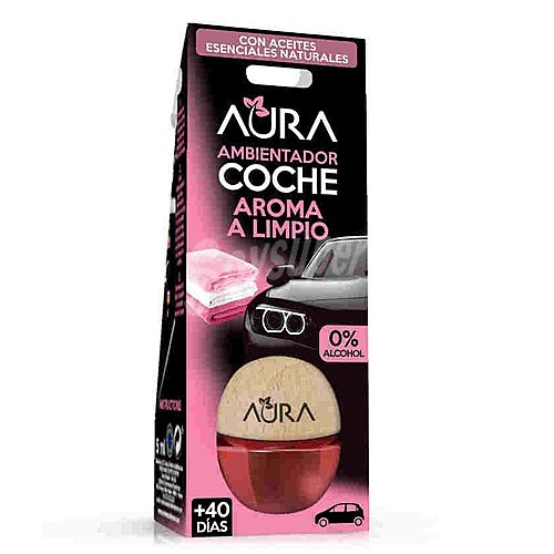 Aura Ambientador de coche con perfumador de madera para colgar con olor a aire limpio aura