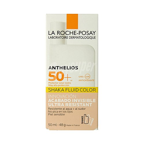 LA roche posay Protector solar facial con color y acabado invisible y factor de protección 50+ LA roche posay Anthelios