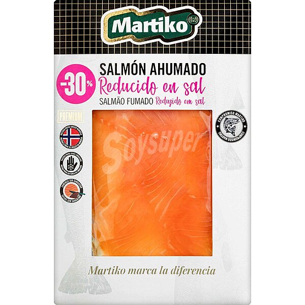 Salmón ahumado reducido en sal - 30% en lonchas