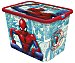 Caja infantil para ordenación con diseño de Spiderman y tapa cierre click, 7 litros, disney.