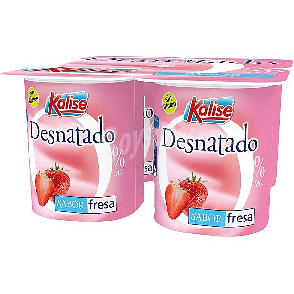 Yogur desnatado 0% sabor fresa