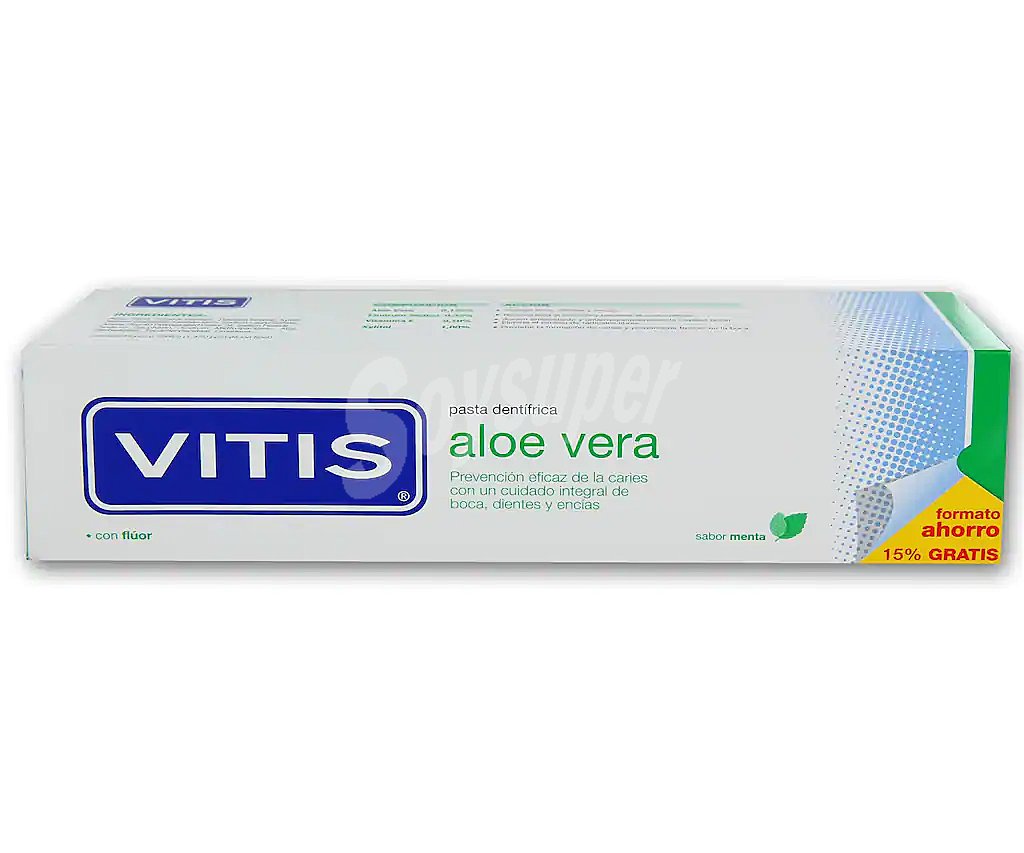 Vitis Pasta de dientes con aloe vera y flúor, especial para prevenir la caries vitis