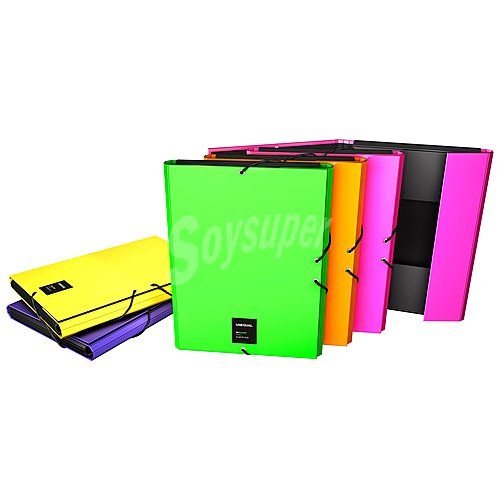 Carpeta de 3 solapas super resistente para uso escolar disponible en varios colores fluor, grafoplas.