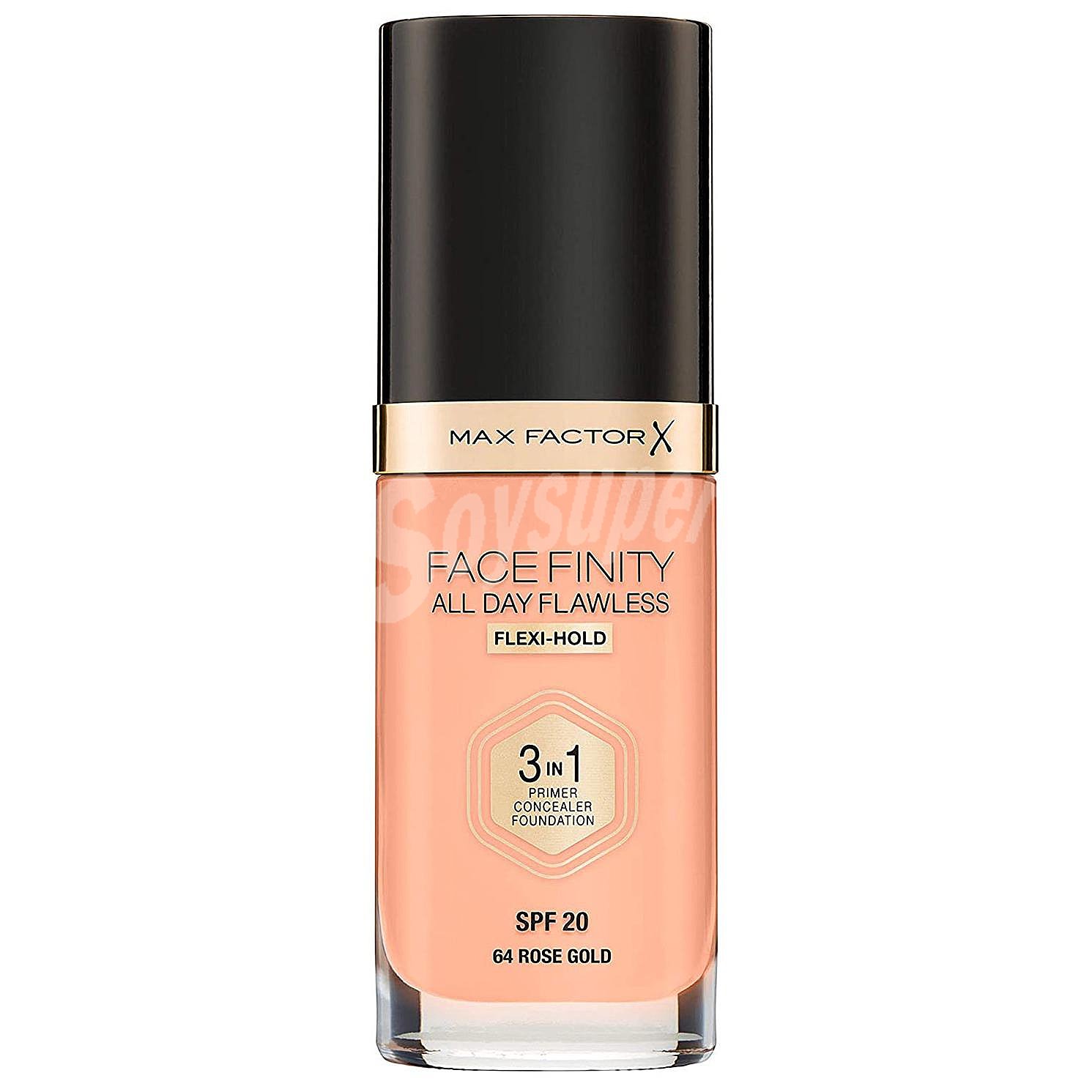 Base de maquillaje face finity 3en1 SPF 20 - 64 rose gold Max Factor