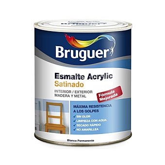 de esmalte acrílico decorativo blanco permanente satinado bruguer