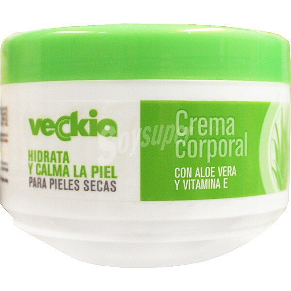 Crema corporal con aloe vera y vitamina E para pieles secas tarro 250 ml hidrata y calma la piel