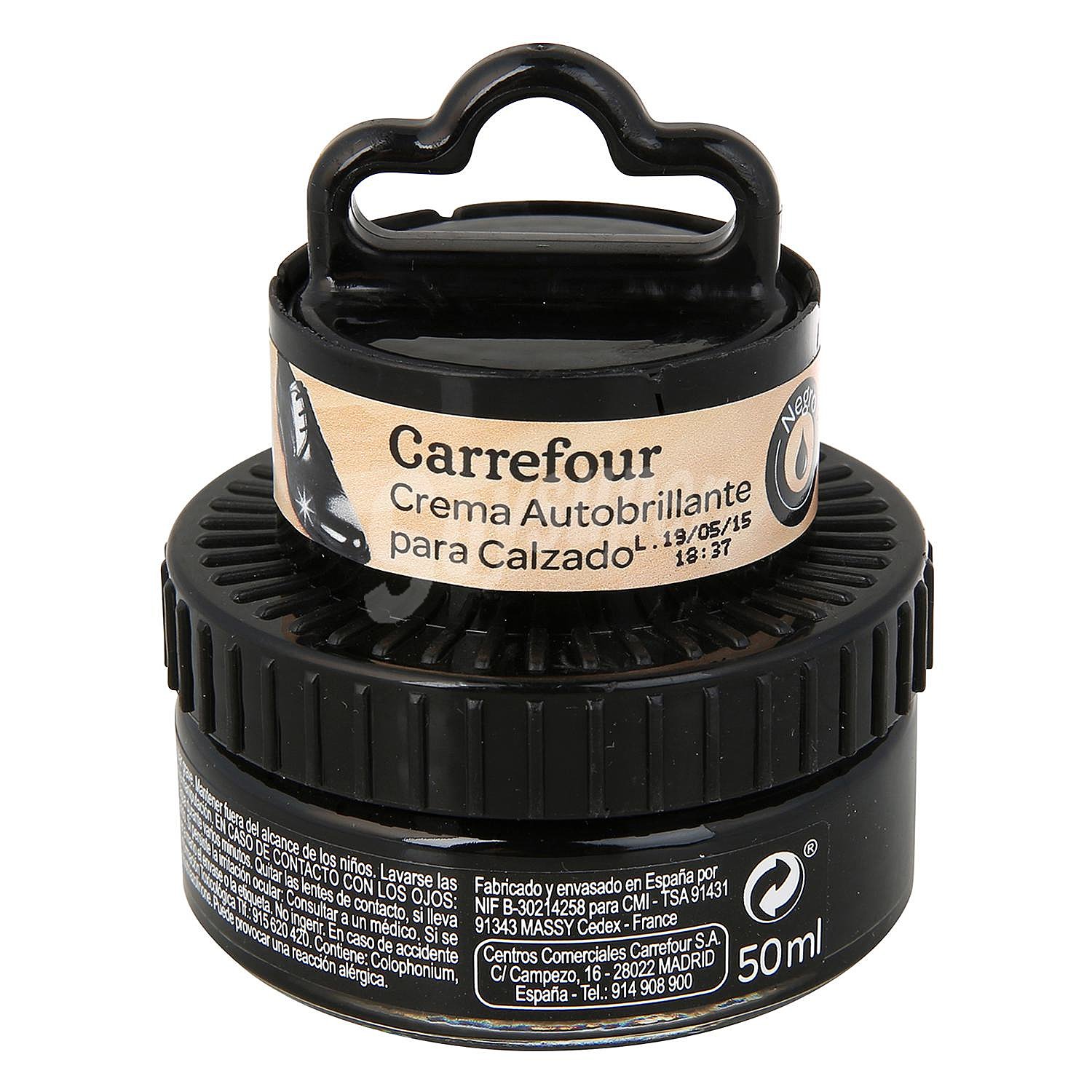 Crema autobrillante c/aplicador negro Carrefour