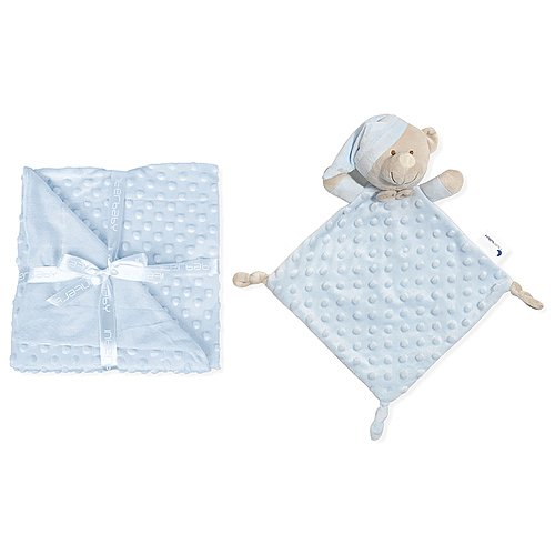 Set de manta burbuja + doudou, color azul, interbaby.