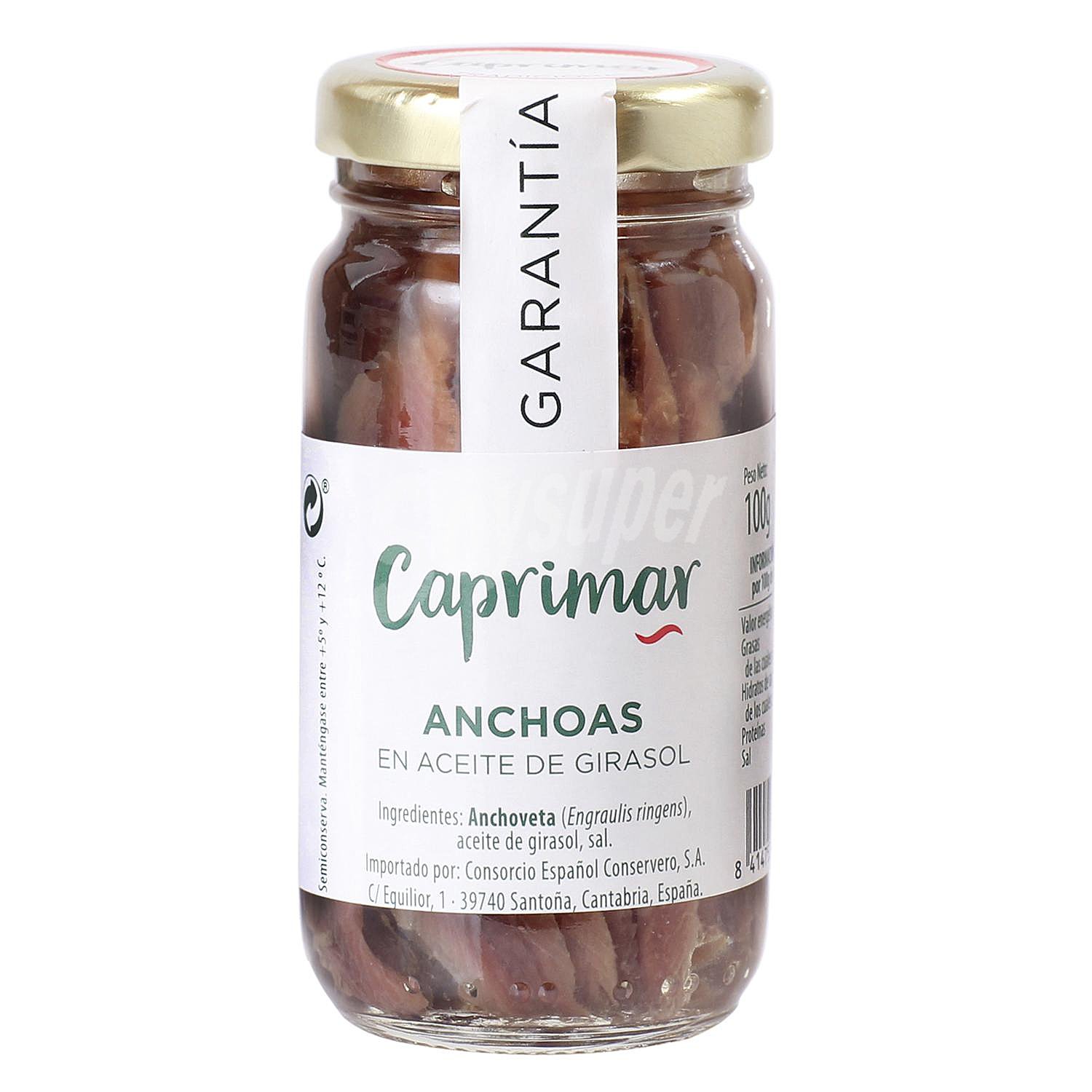 Anchoas en aceite de girasol Caprimar