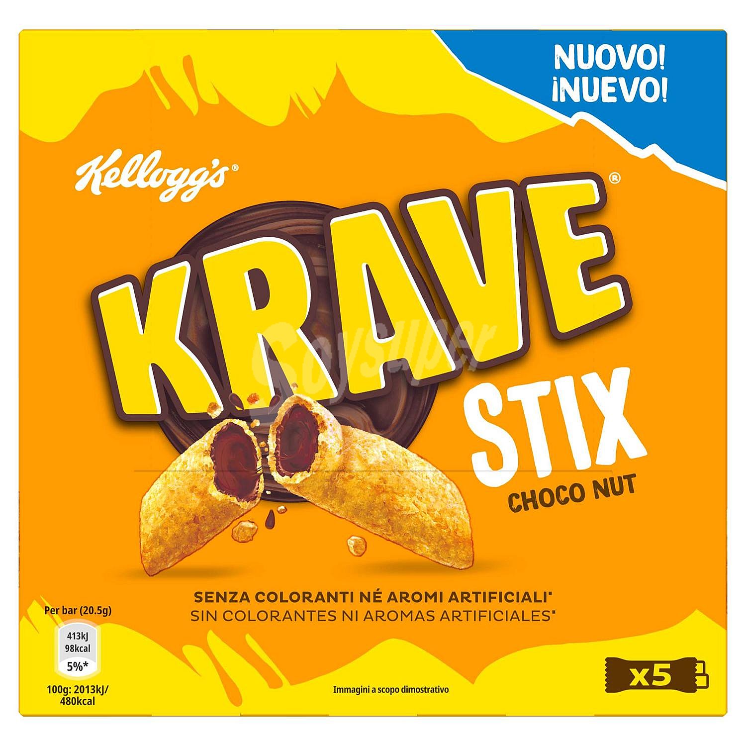 Barritas de cereales con relleno Stix Krave Kellogg's