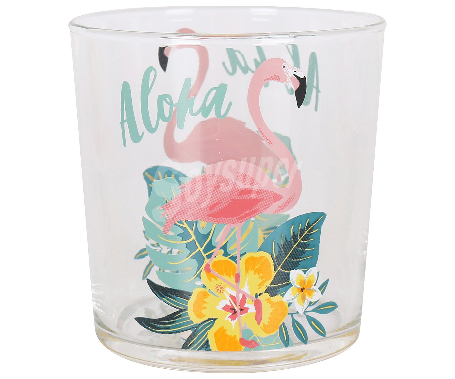 Vaso de pinta fabricado en vidrio decorado Aloha Flamenco, 0,36 litros home.