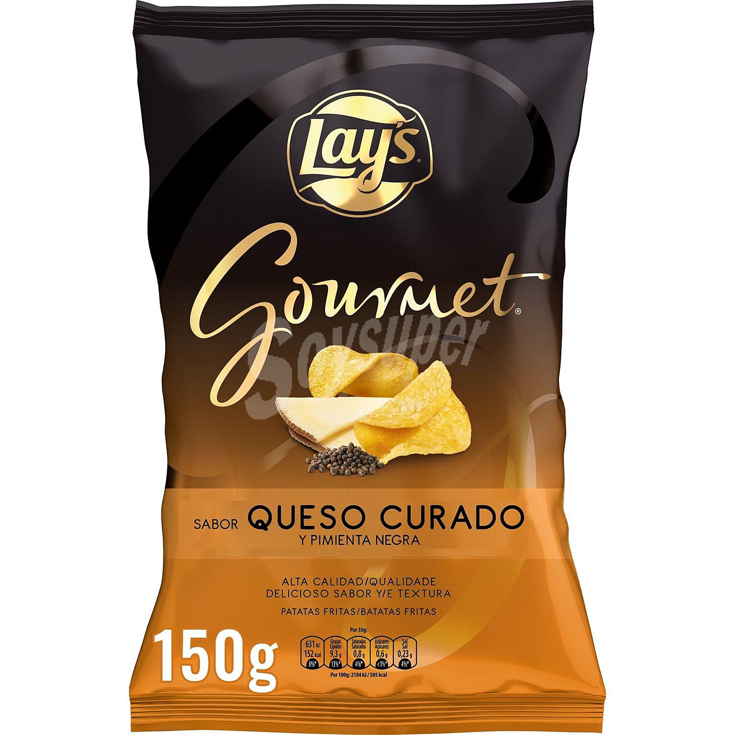 Patatas fritas sabor queso curado y pimienta negra Lay's Gourmet