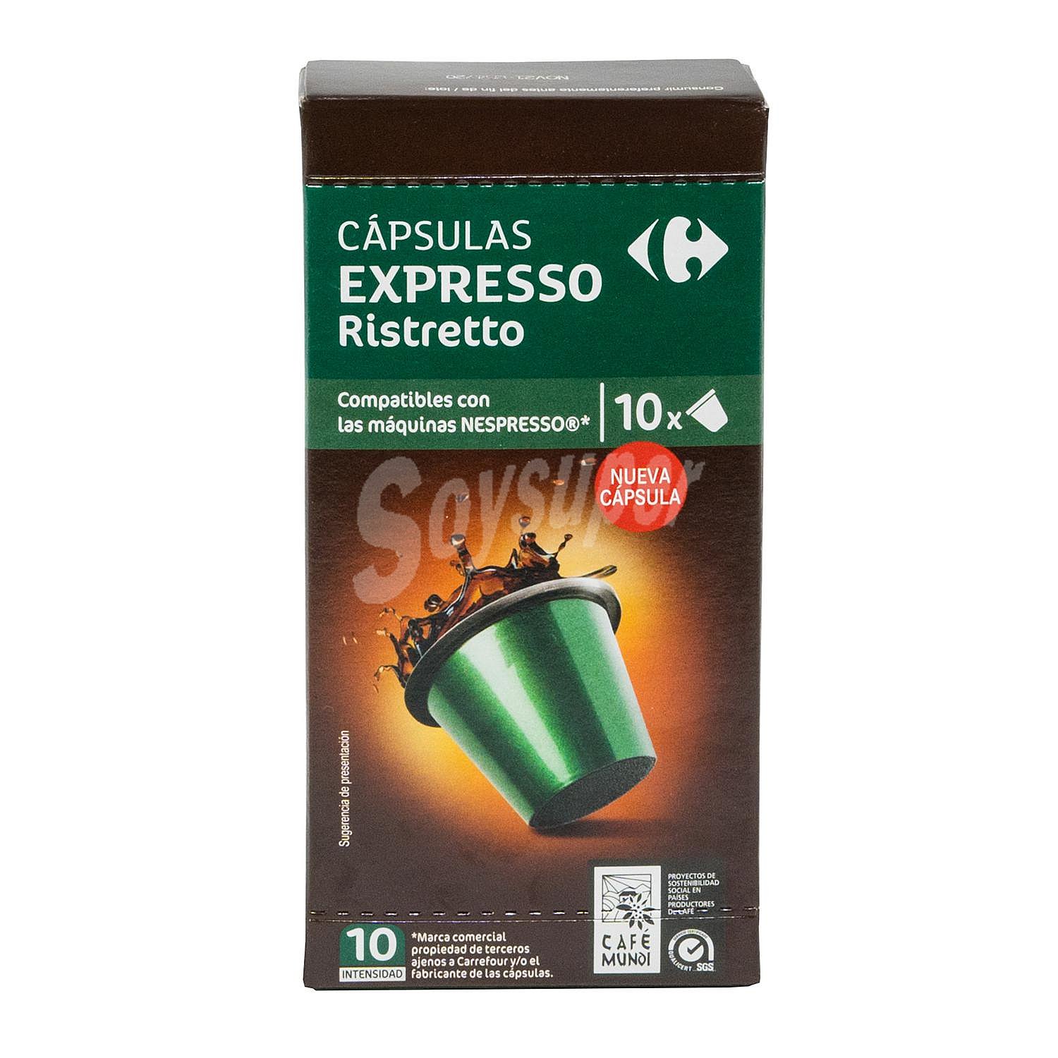 Café ristretto en cápsulas Carrefour compatible con