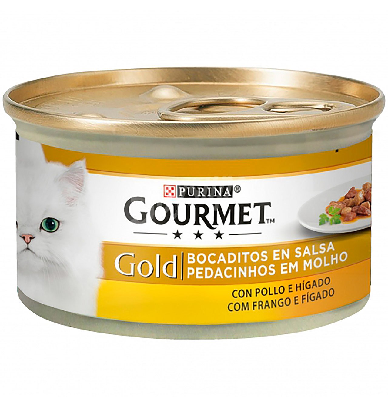 Alimento de hígado-pollo friskies Gourmet Gold