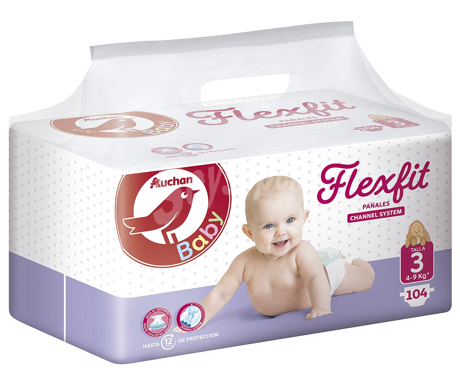 Pañales talla 3 para bebés de 4 a 9 kilogramos baby flexfit