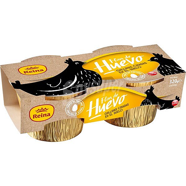 Flan de huevo con gallinas criadas en el suelo sin gluten pack 2 unidades 160 g