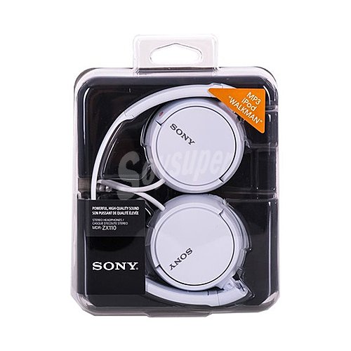 Auriculares tipo diadema sony MDRZX110W.AE con cable, color blanco