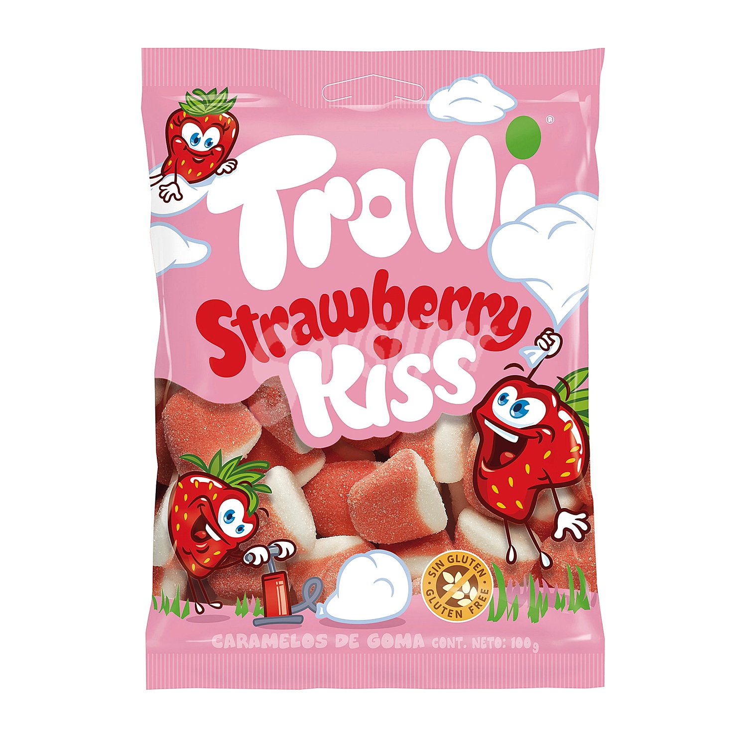 Golosinas besos de fresa Trolli