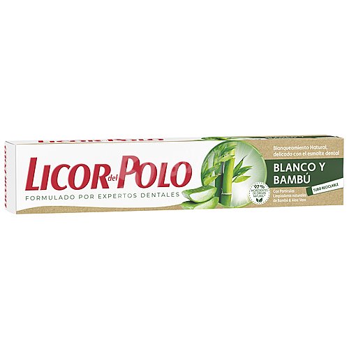 Licor DEL polo Pasta de dientes blanqueadora, elaborada con un 97% de ingredientes de origen natural licor DEL polo Blanco y bambú