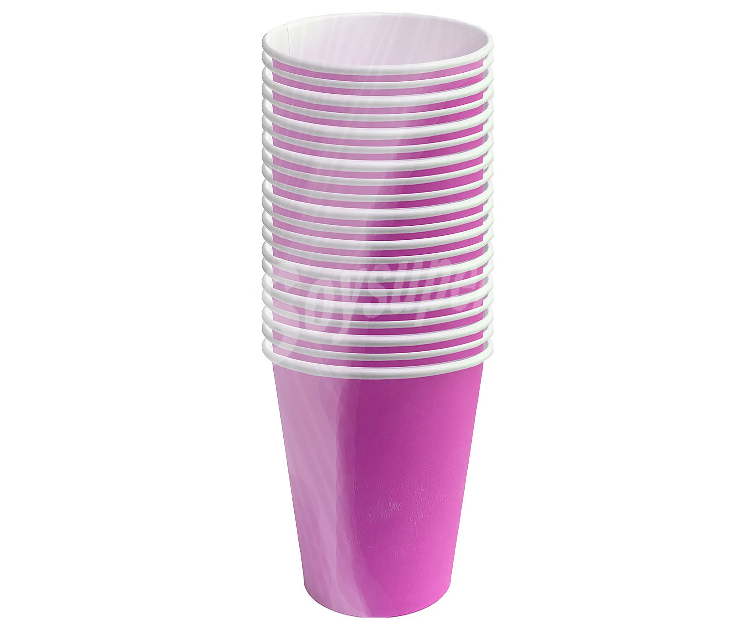 20 vasos de cartón color rosa fucsia , actuel