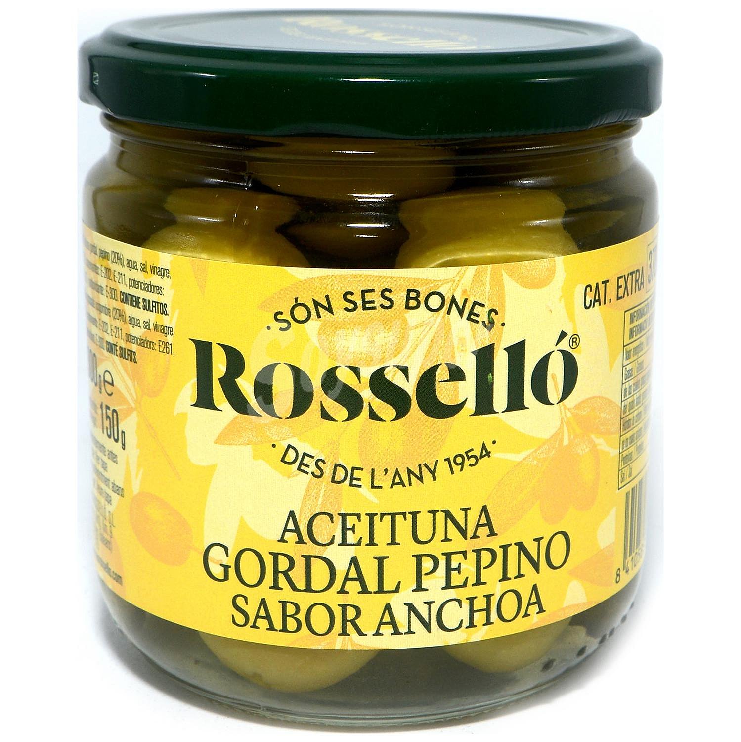 Aceitunas gordal pepino sabor anchoa Rosselló