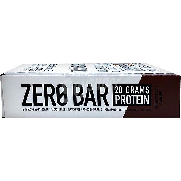 Zero barrita de proteinas sabor doble chocolate sin gluten, sin lactosa 20x50 g unidades y sin azúcares añadidos