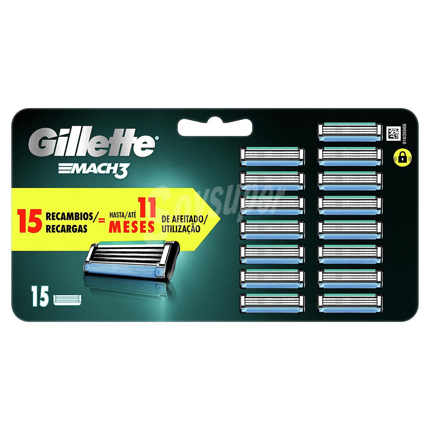 Recambios maquinilla Mach3 Gillette