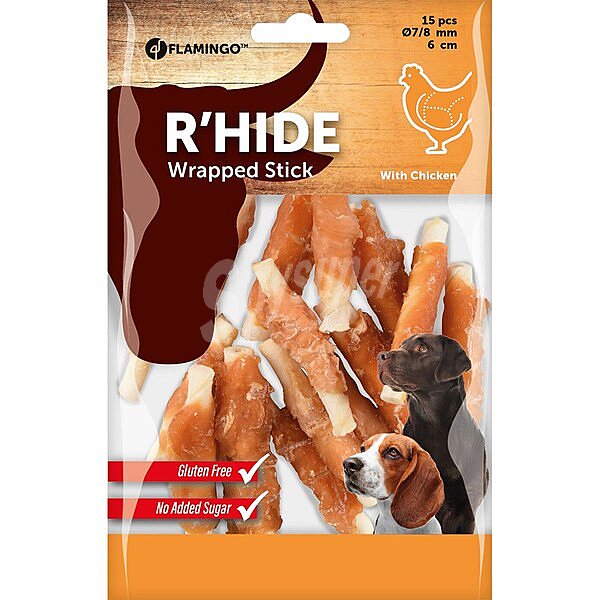 R'hide snacks para perros palitos con pollo Gluten Free envase 100 G