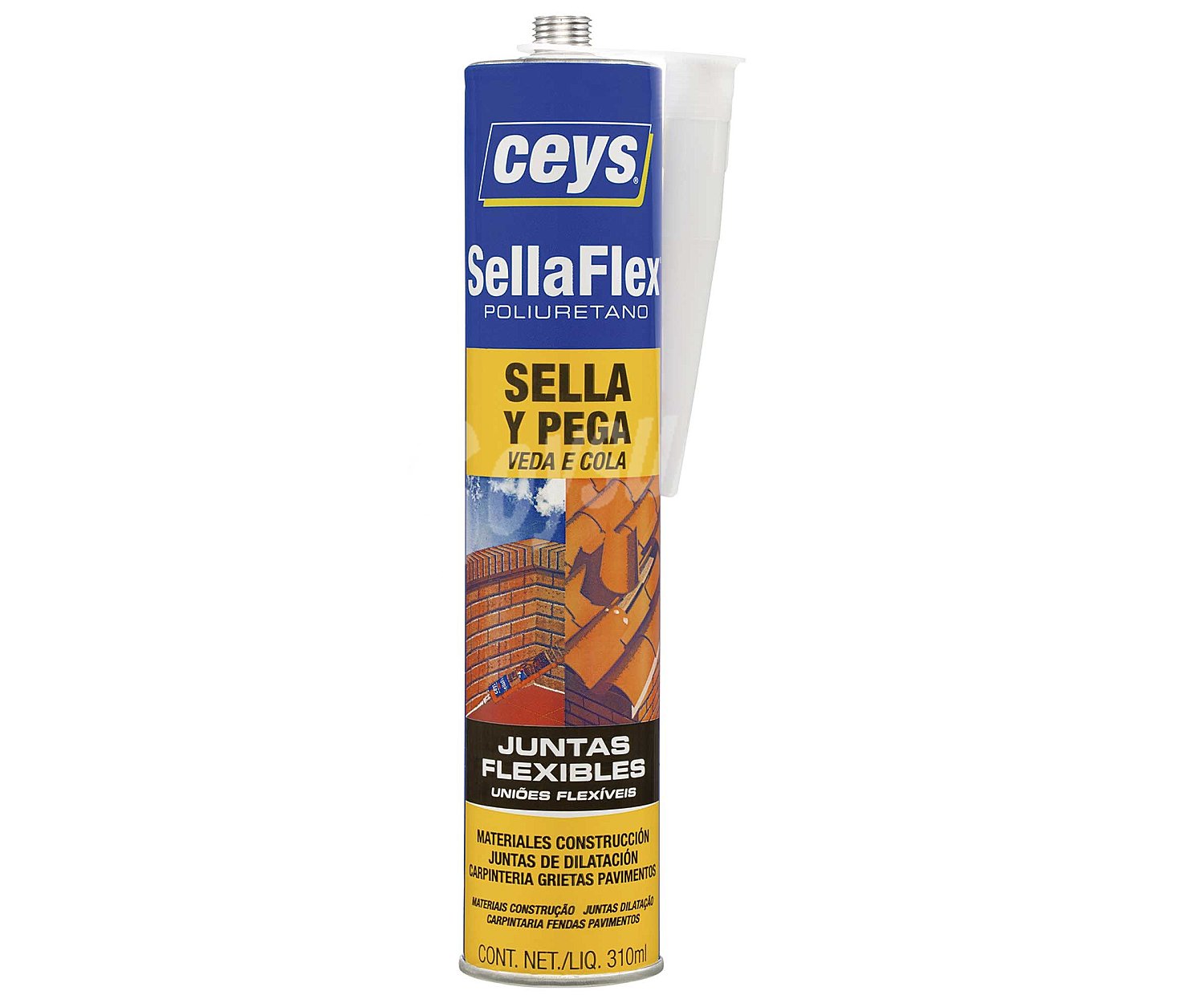 Masilla poliuretano 310ml color marron, CEYS.