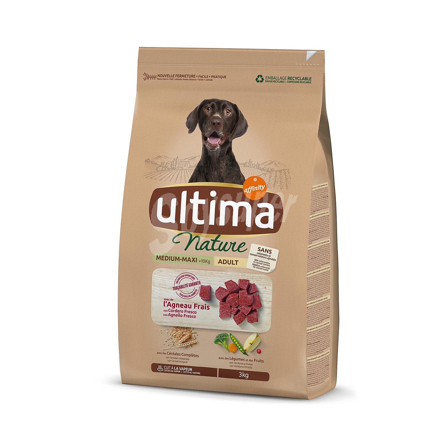 Comida para perro adulto a base de cordero, cereales y legumbres última nature Adult Affinity