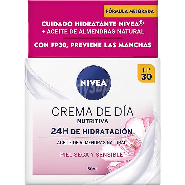 Crema facial hidratante y nutritiva de día, para pieles secas y sensibles