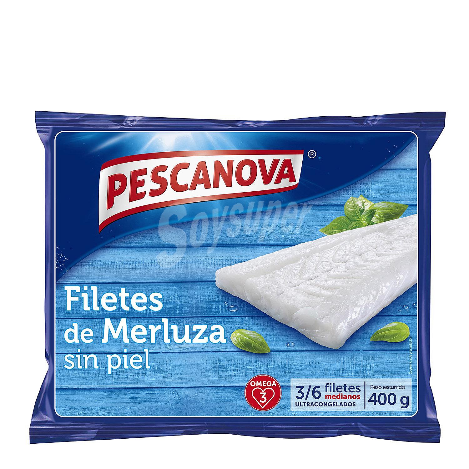 Filetes de merluza sin piel Pescanova