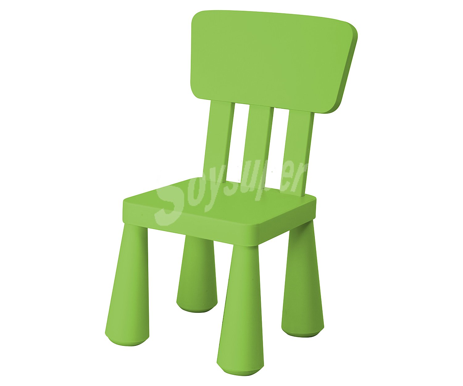 Silla infantil de color verde de 30x30x67 cm, ideal para jardín y terraza, ikunik