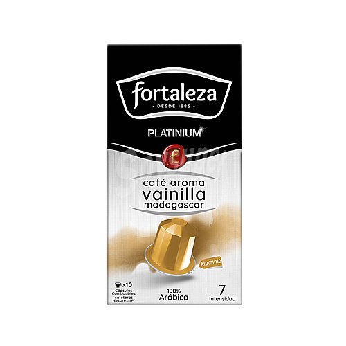 Fortaleza Café aroma vainilla Madagascar, Intensidad 7 en cápsulas, compatible con Nespresso fortaleza platinium