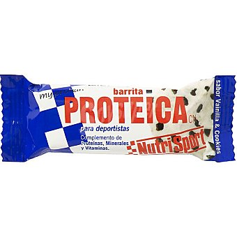 Barrita proteica sabor vainilla y cookies